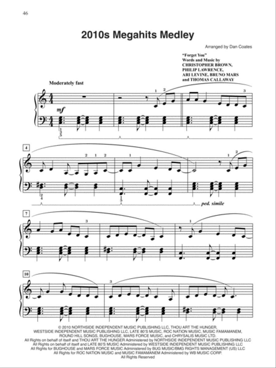 Dan Coates Popular Piano Library -- Medleys of Pop & Rock Piano Solo scores gallery preview page 5