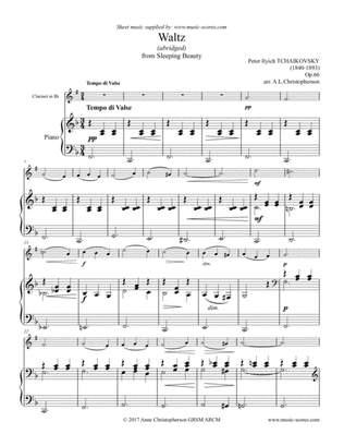 Book cover for Sleeping Beauty Waltz - Clarinet and Piano