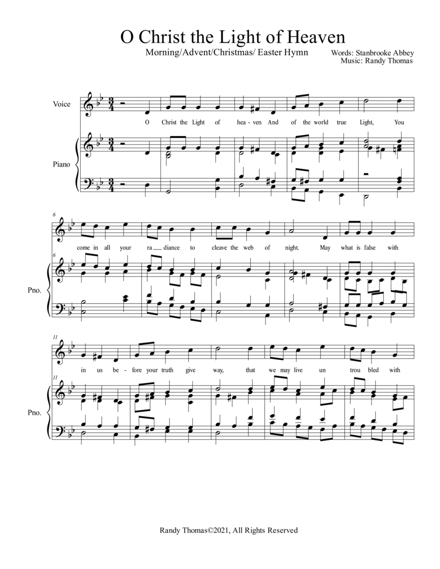 O Christ the Light of Heaven Voice scores gallery preview page 1