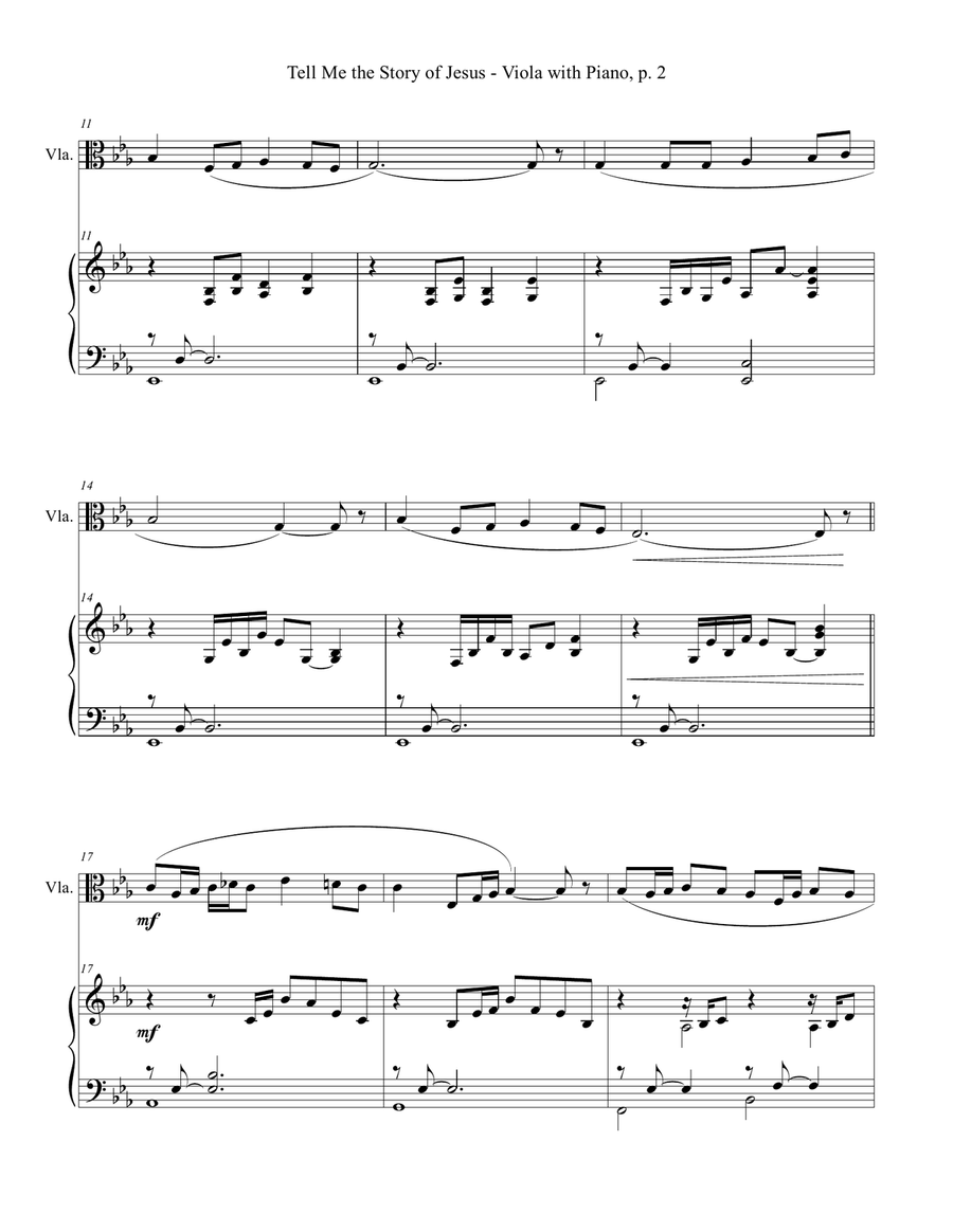 TELL ME THE STORY OF JESUS (for Viola and Piano with Score/Part) Piano scores gallery preview page 3