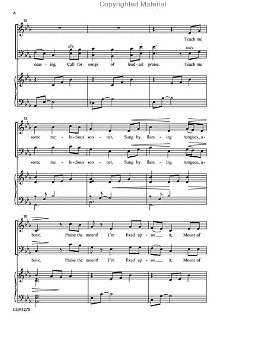 Come, Thou Fount of Every Blessing 4-Part scores gallery preview page 3