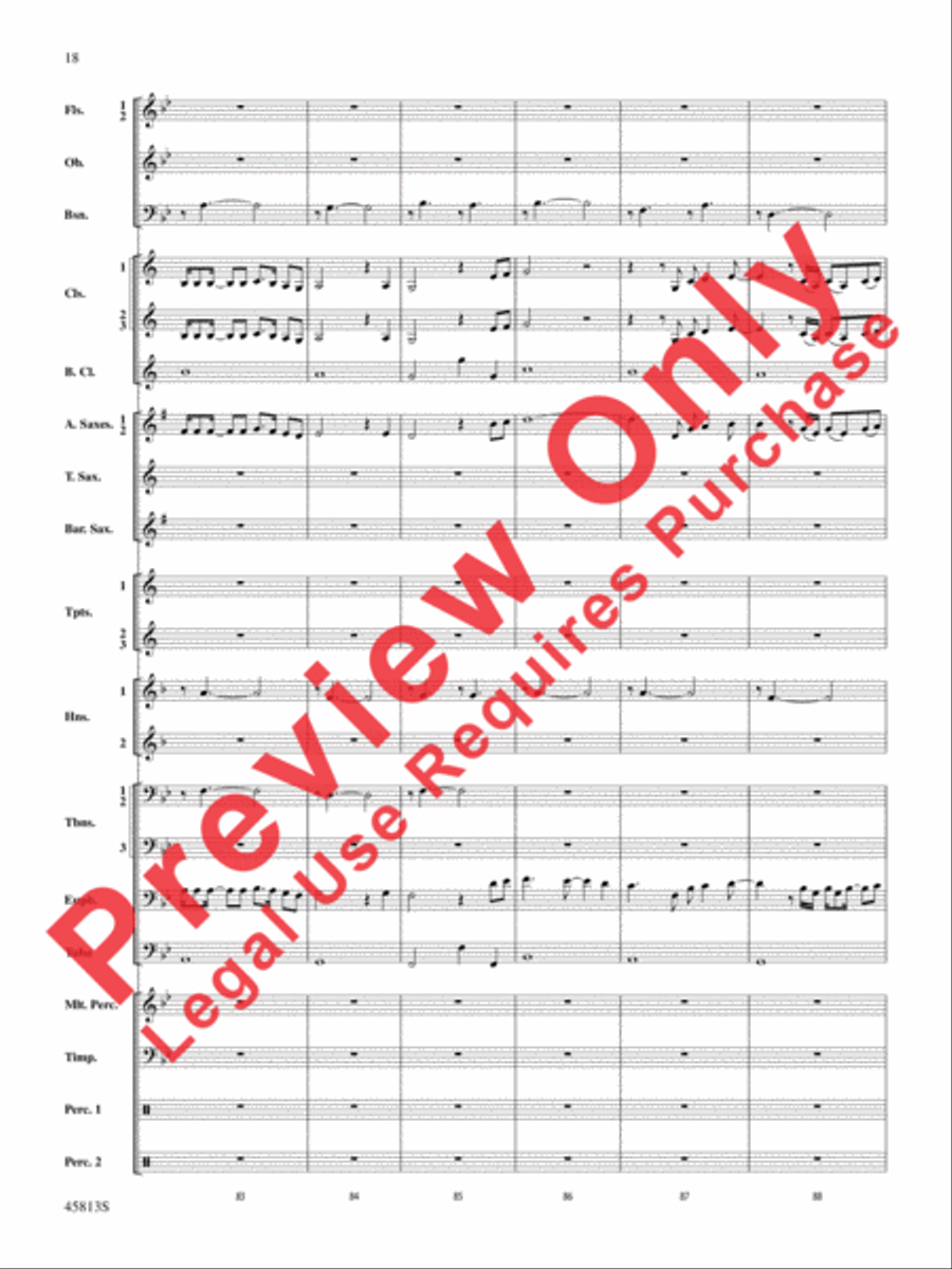 Hamilton, Suite from the Broadway Musical Concert Band scores gallery preview page 19