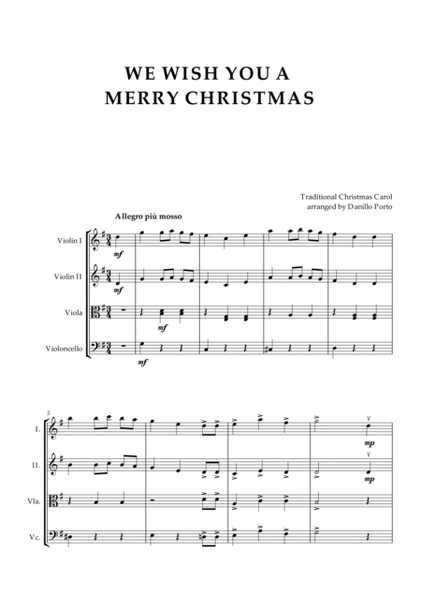 We Wish You A Merry Christmas - String quartet image number null