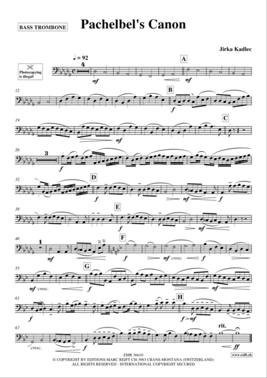 Pachelbel's Canon Trombone scores gallery preview page 2