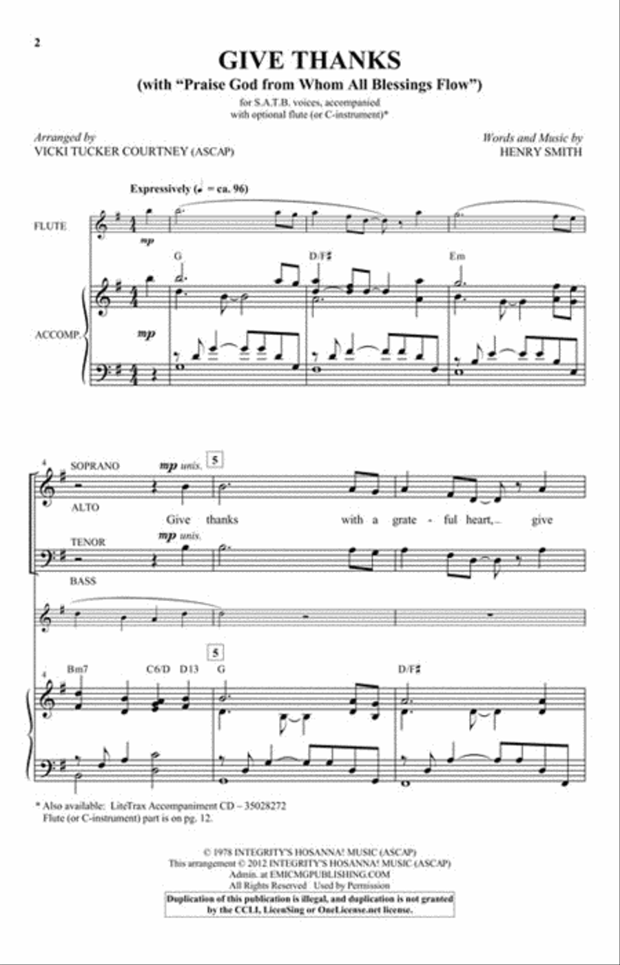 Give Thanks Give Thanks 4-Part scores gallery preview page 2