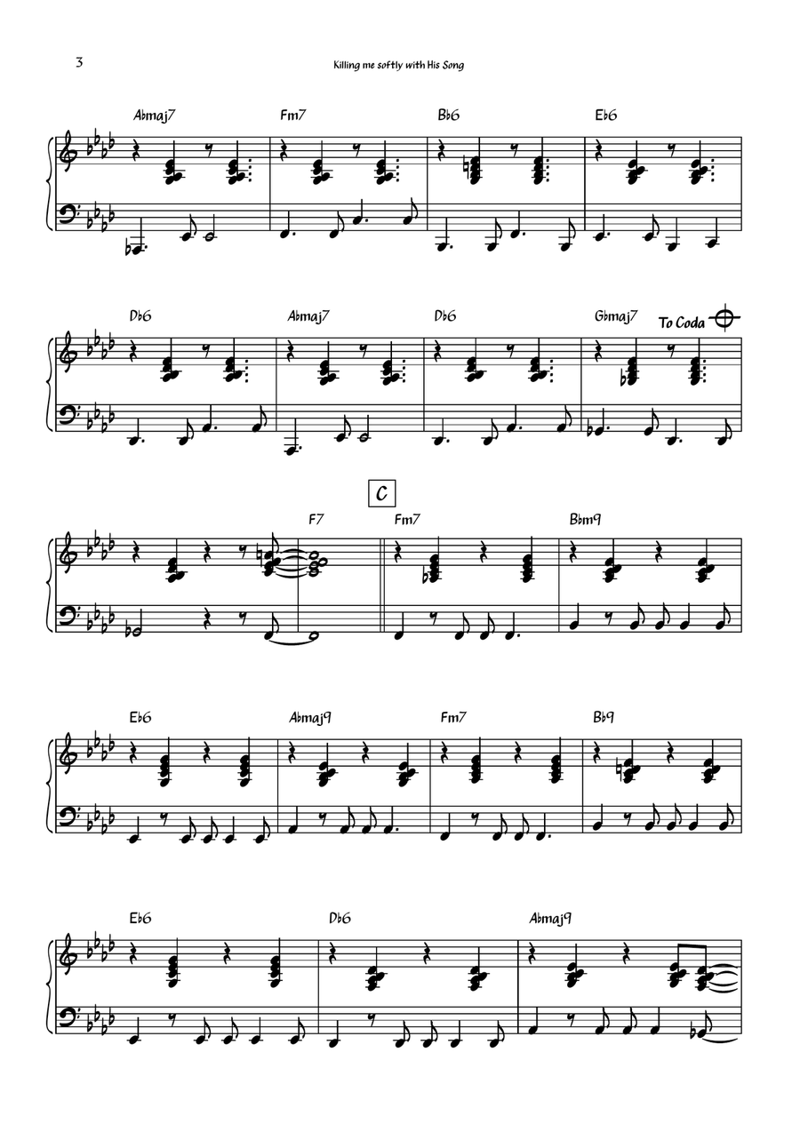 Killing Me Softly With His Song B-Flat Clarinet scores gallery preview page 5