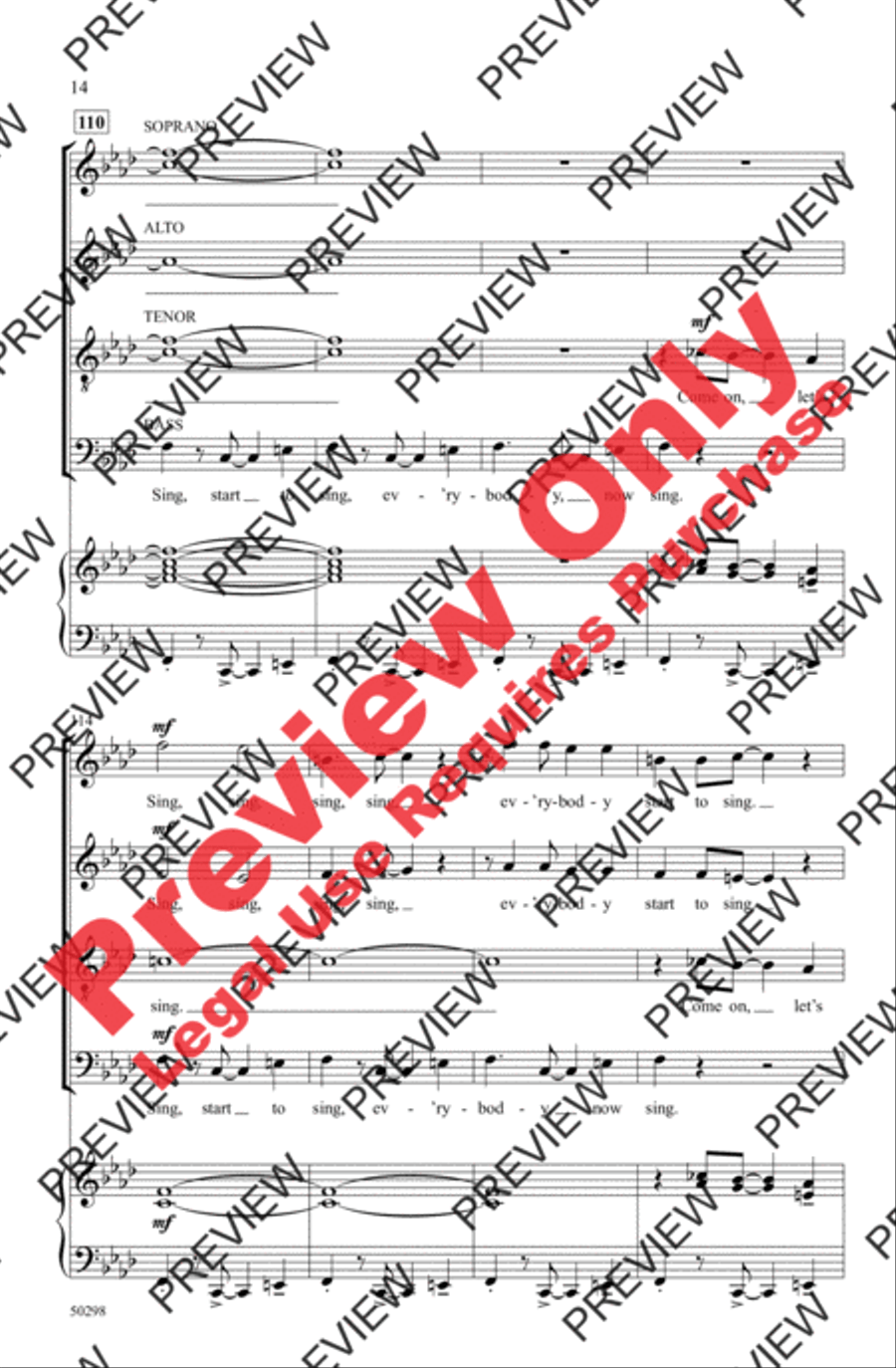 Sing, Sing, Sing 4-Part scores gallery preview page 14