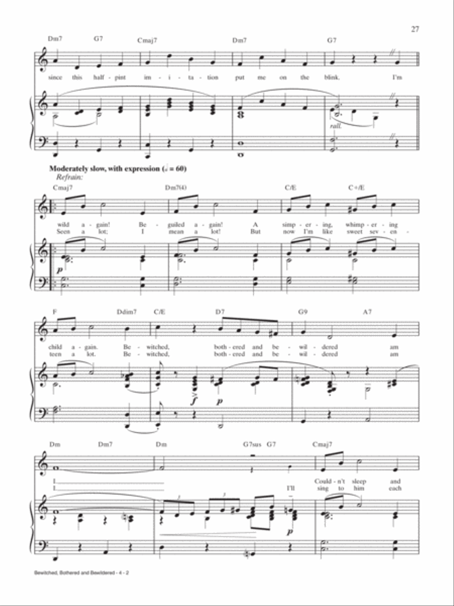 Bewitched, Bothered and Bewildered Piano, Vocal, Guitar scores gallery preview page 2