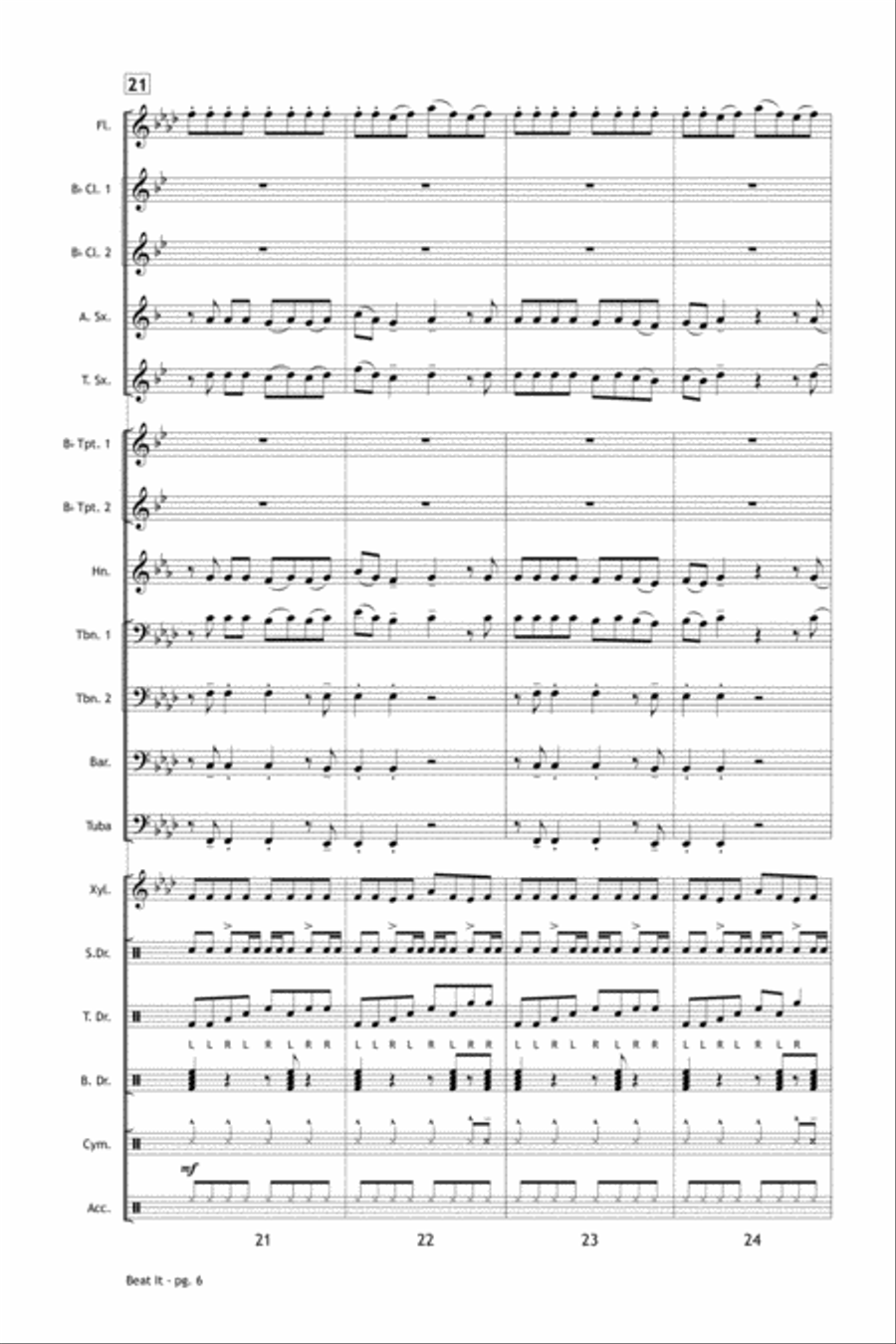 Beat It Marching Band scores gallery preview page 7