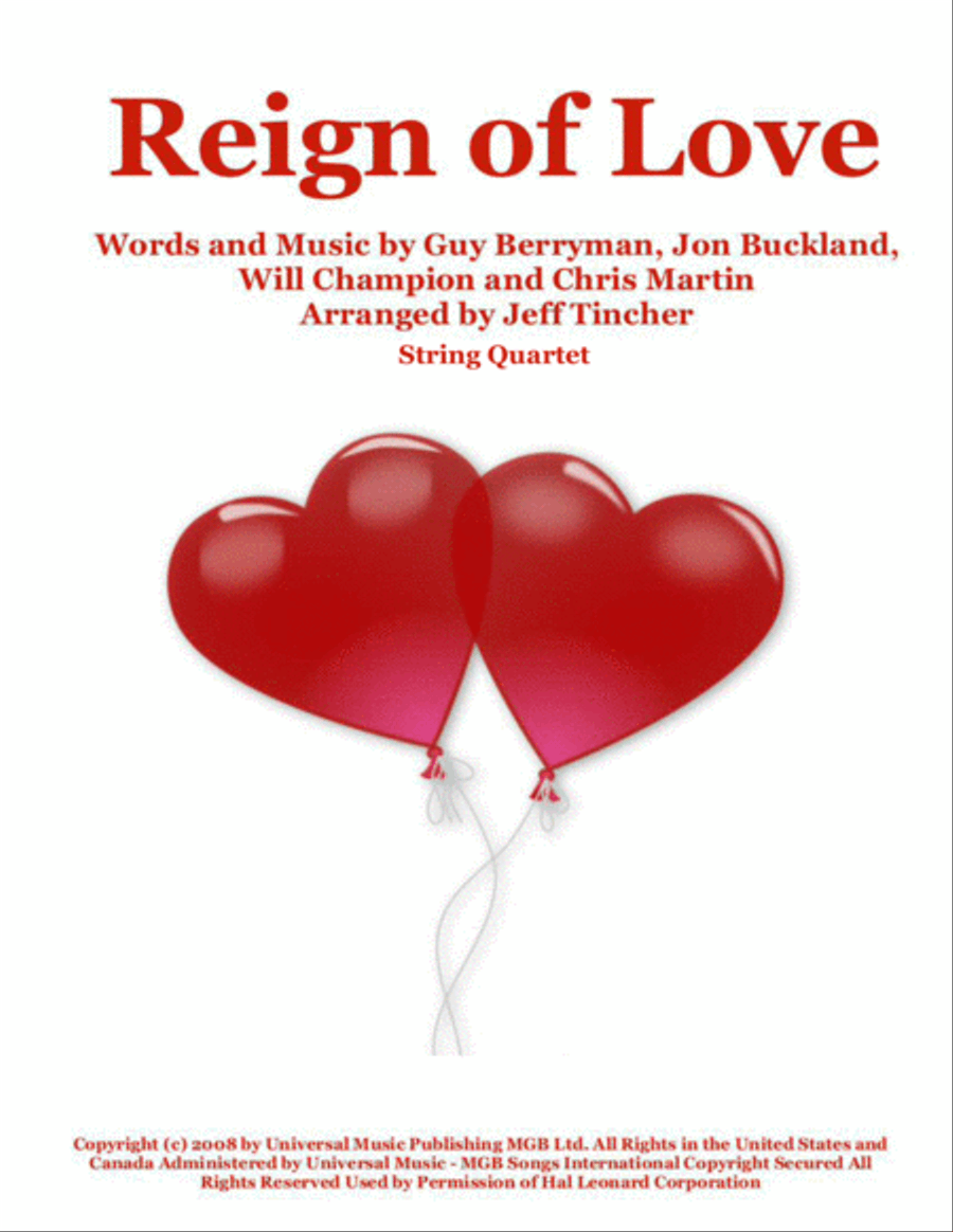 Reign Of Love String Quartet scores gallery preview page 1