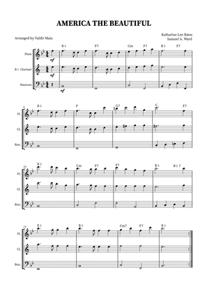 America The Beautiful - Woodwind Trio (+ CHORDS)