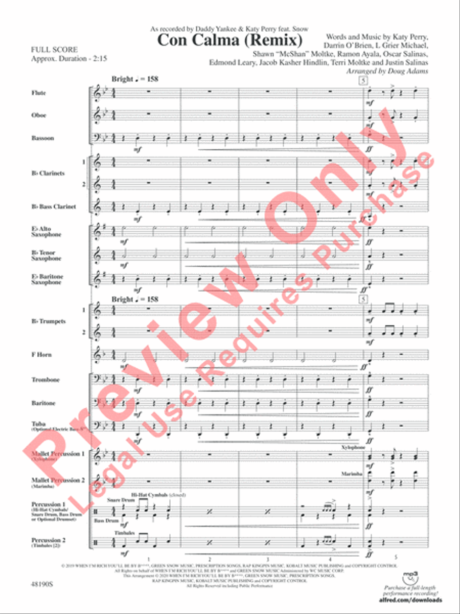 Con Calma (Remix) Concert Band scores gallery preview page 3