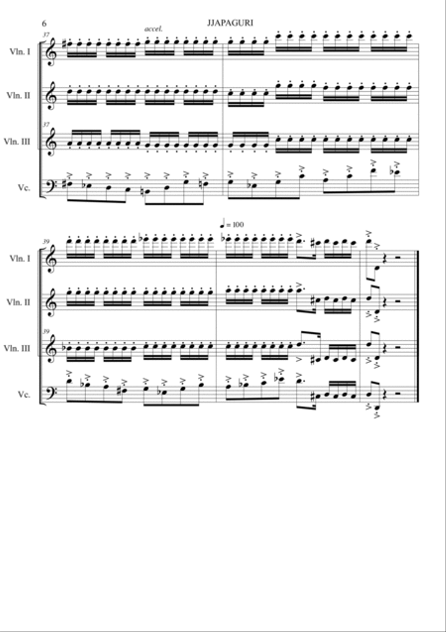 Zappaguri (Parasite OST) Zappaguri (Parasite OST) String Quartet scores gallery preview page 6