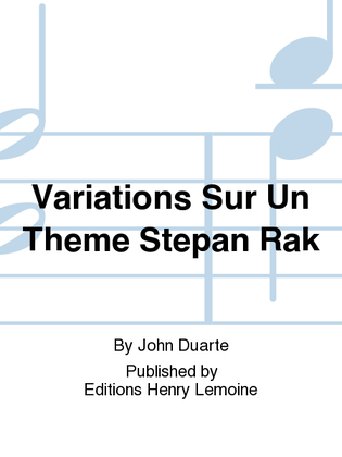 Book cover for Variations Sur Un Theme Stepan Rak