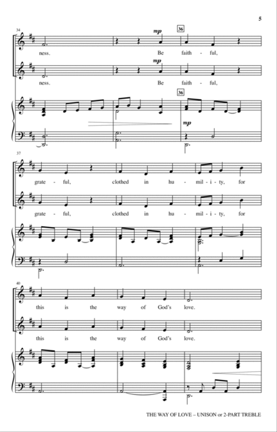 The Way Of Love The Way Of Love Unison Choir scores gallery preview page 4