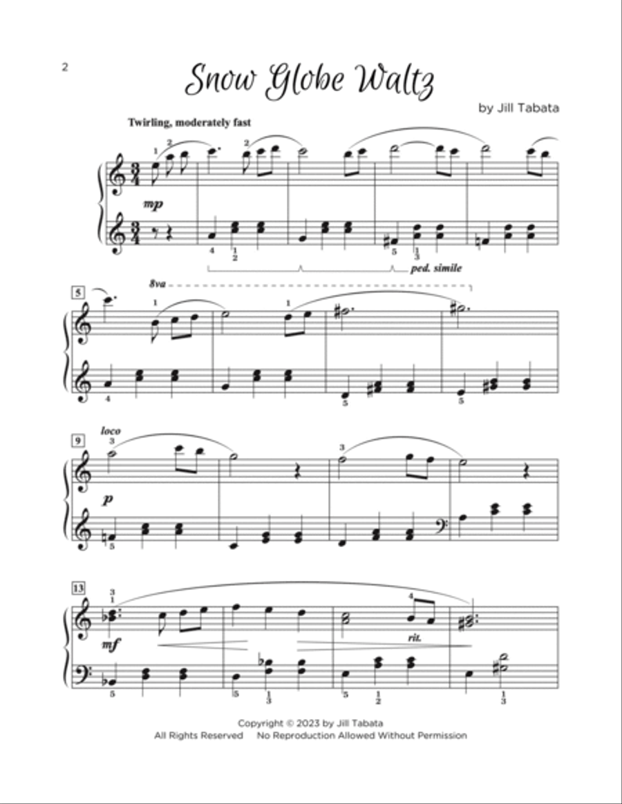 Snow Globe Waltz Easy Piano scores gallery preview page 2