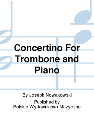 Book cover for Concertino For Trombone and Piano