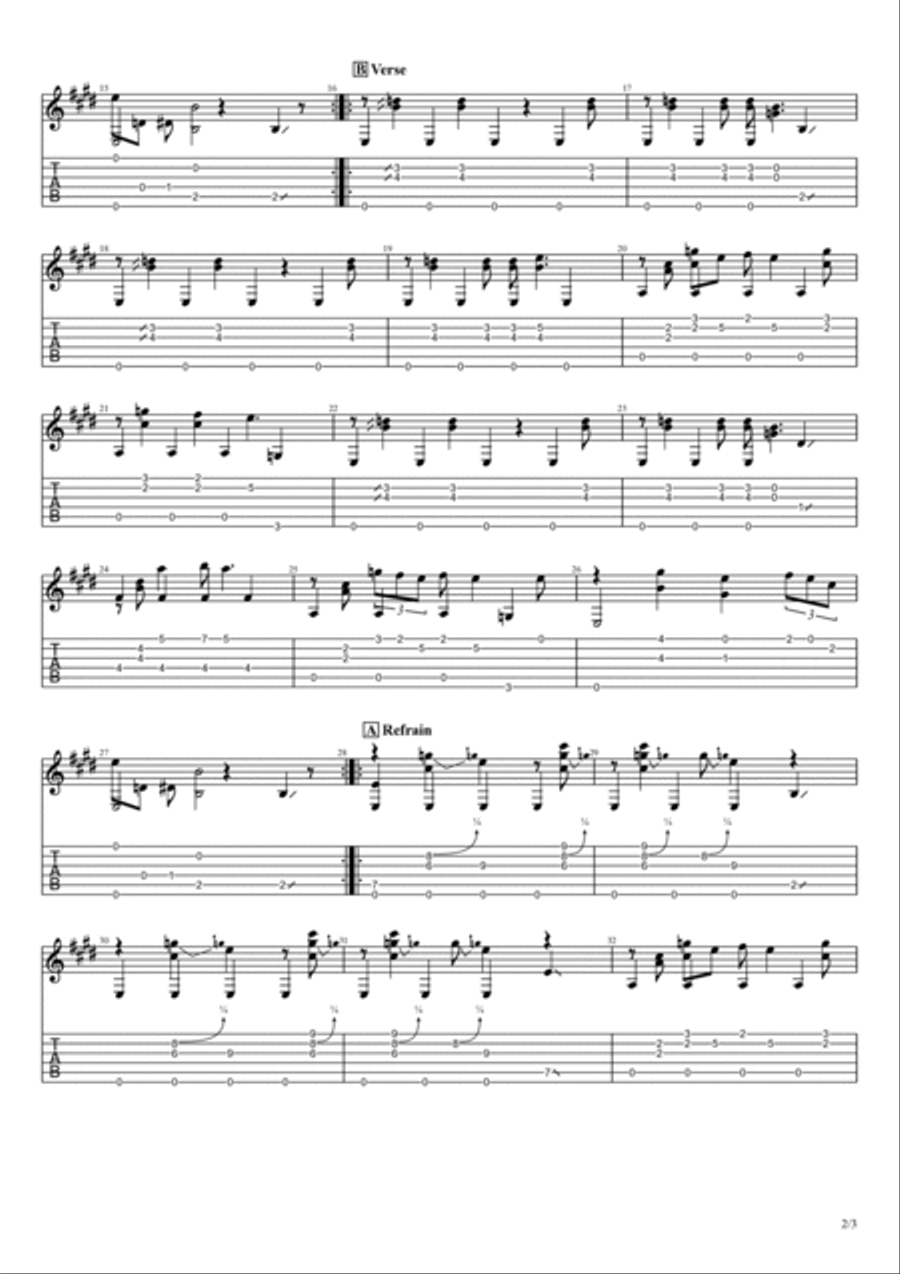 Hey Hey Guitar Tablature scores gallery preview page 2