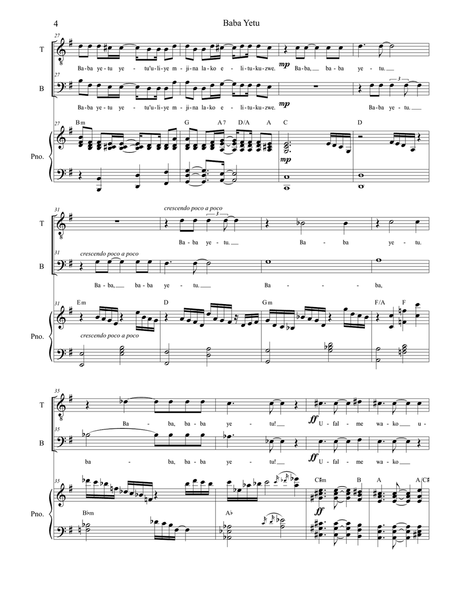 Baba Yetu TB scores gallery preview page 4