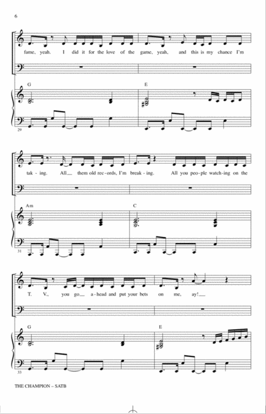 The Champion (feat. Ludacris) (arr. Mac Huff) 4-Part scores gallery preview page 5