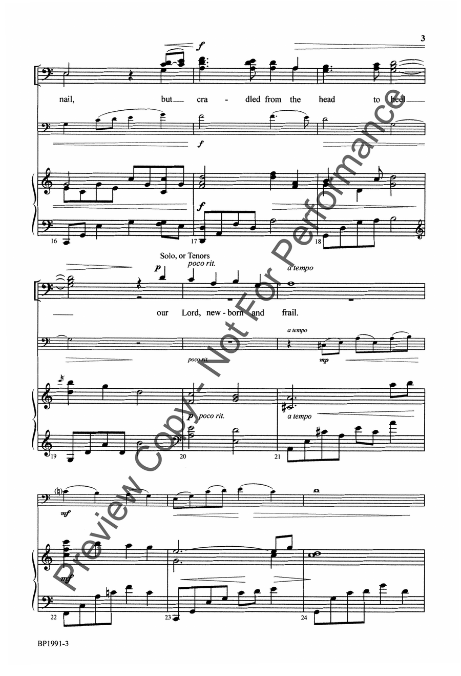 The Hands That First Held Mary's Child - T(T)BB 3-Part scores gallery preview page 4