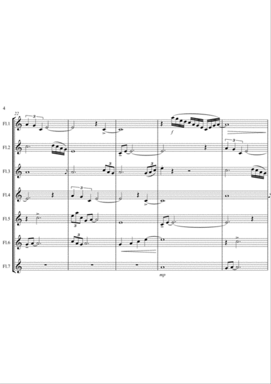 Bamboo Woods for Flute Choir Flute Choir scores gallery preview page 4