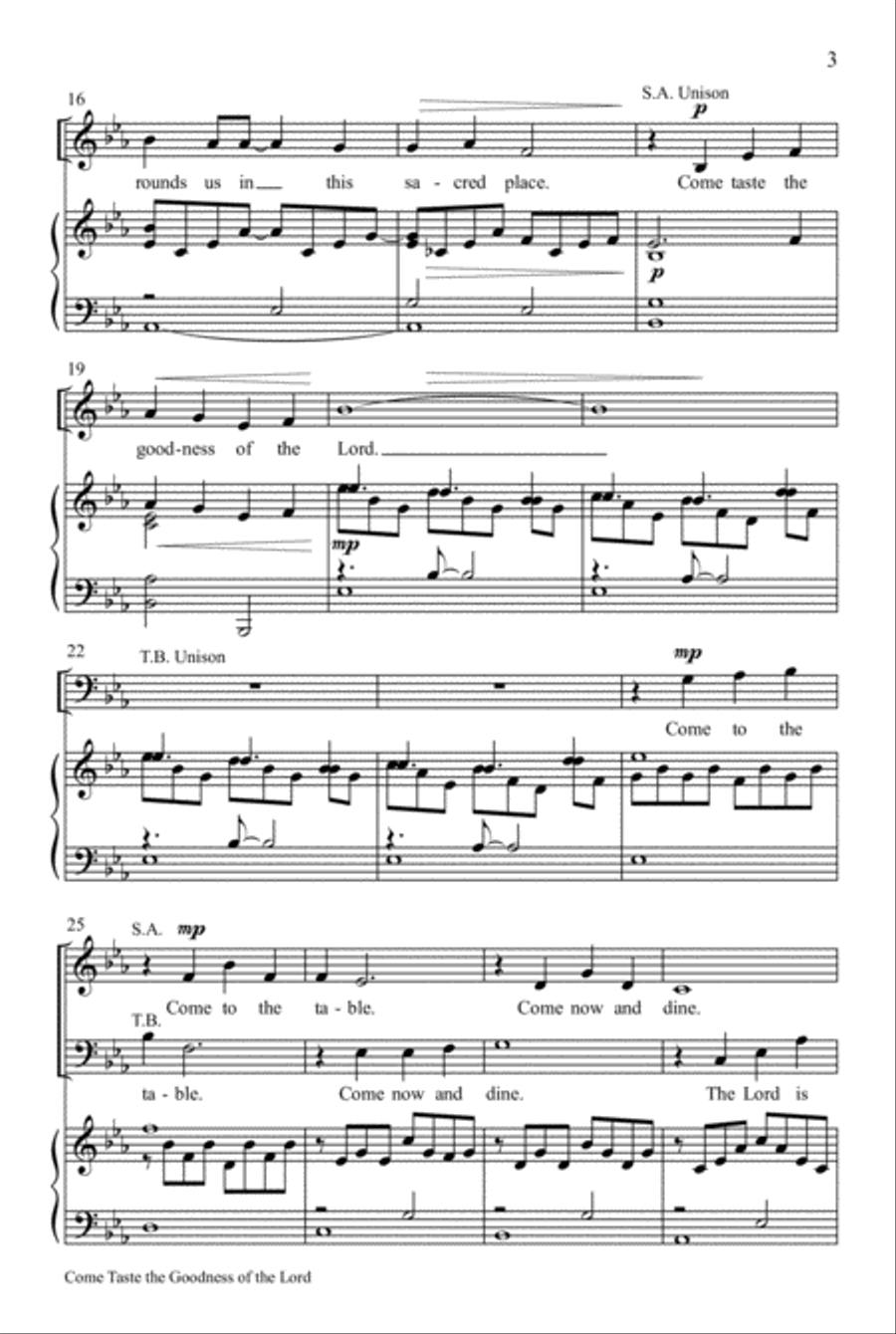 Come Taste the Goodness of the Lord 4-Part scores gallery preview page 4