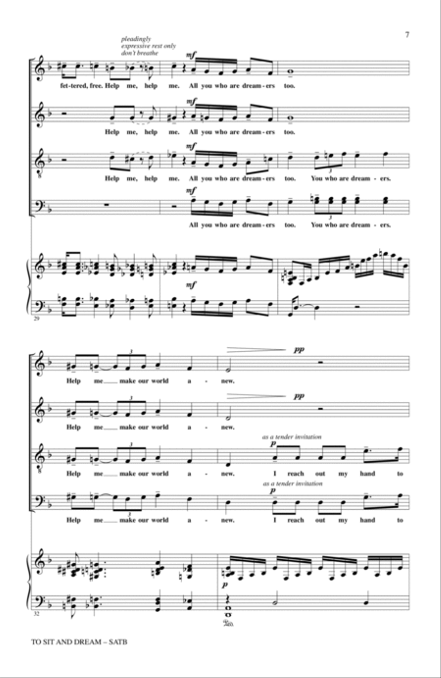 To Sit And Dream 4-Part scores gallery preview page 6