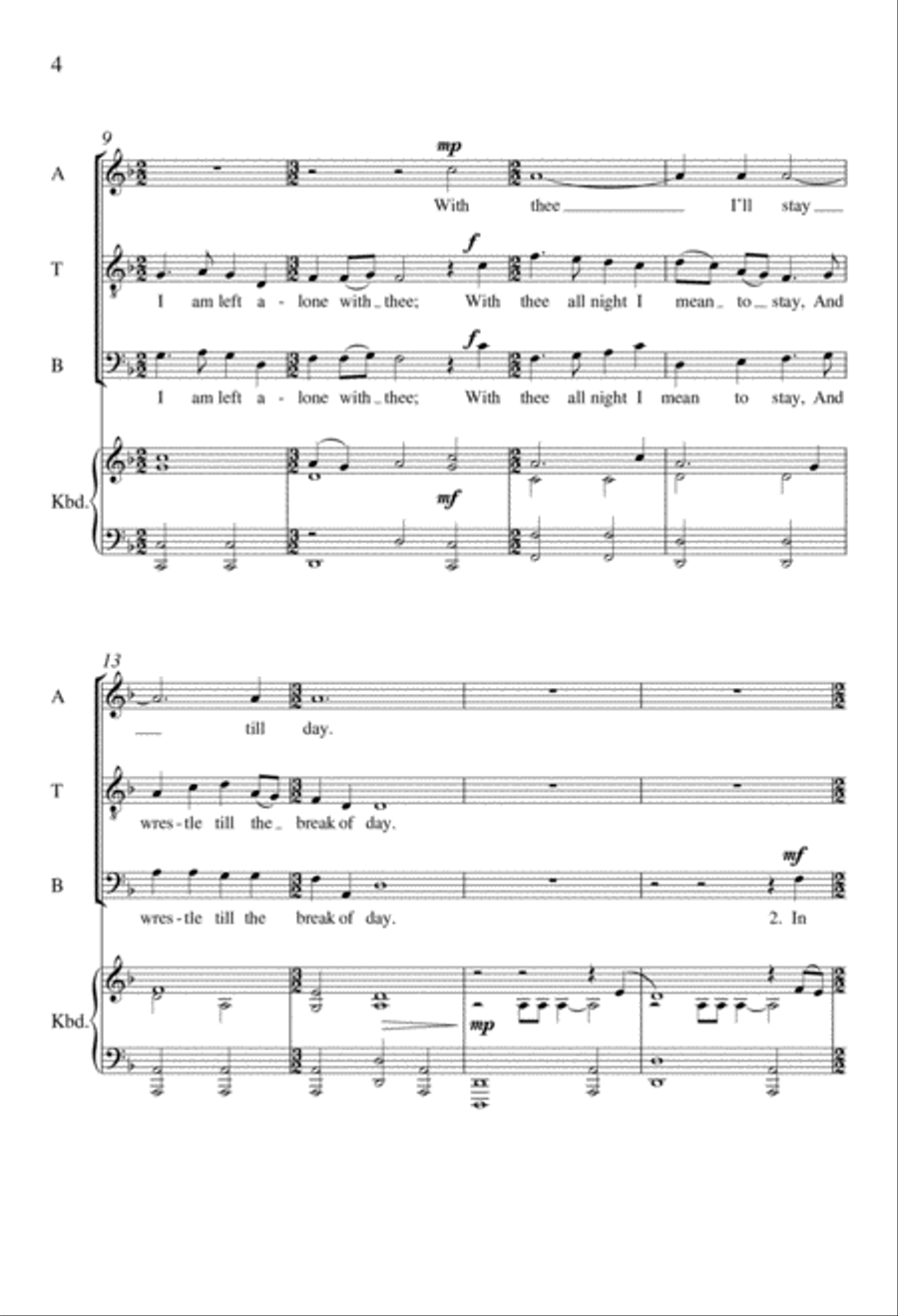 Come, O Thou Traveler Unknown 4-Part scores gallery preview page 4