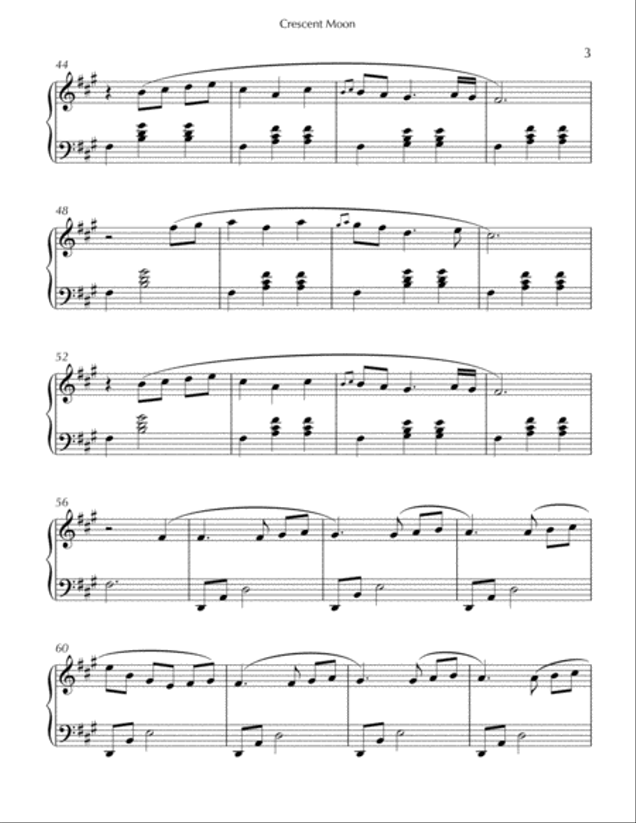Crescent Moon Piano Solo scores gallery preview page 3