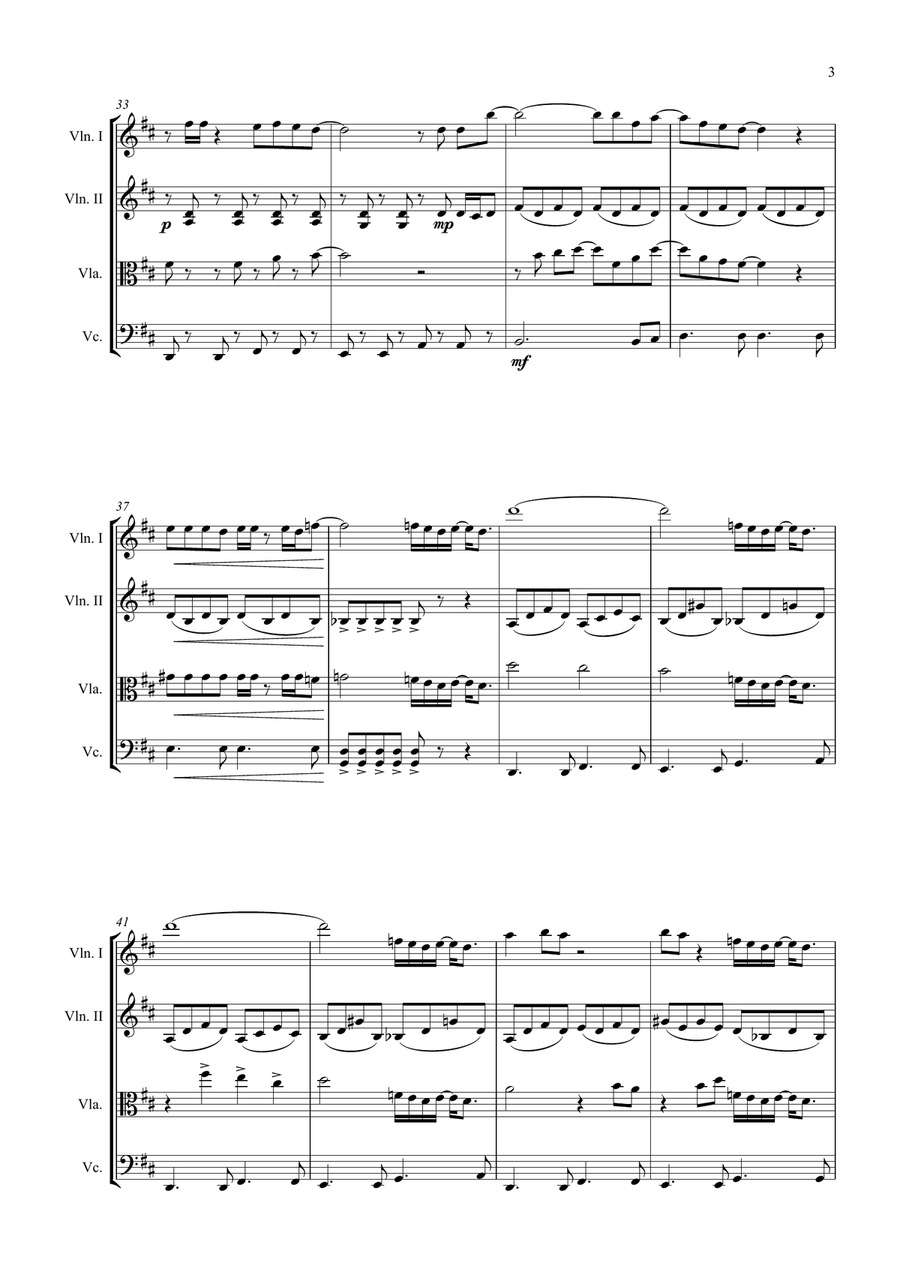 Love Is An Open Door String Quartet scores gallery preview page 3