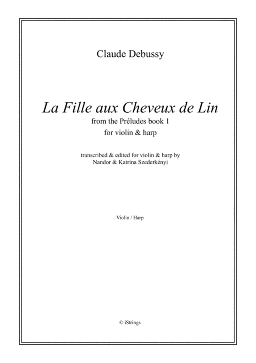 La Fille aux Cheveux de Lin - for violin & harp