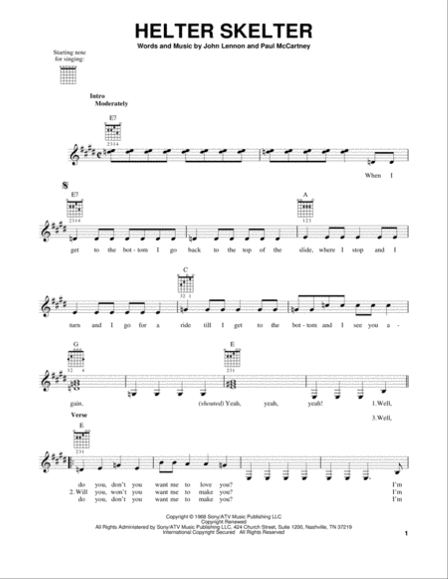 Helter Skelter Helter Skelter Acoustic Guitar scores gallery preview page 1