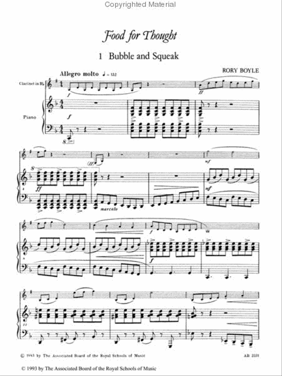 Food for Thought Clarinet Solo scores gallery preview page 2
