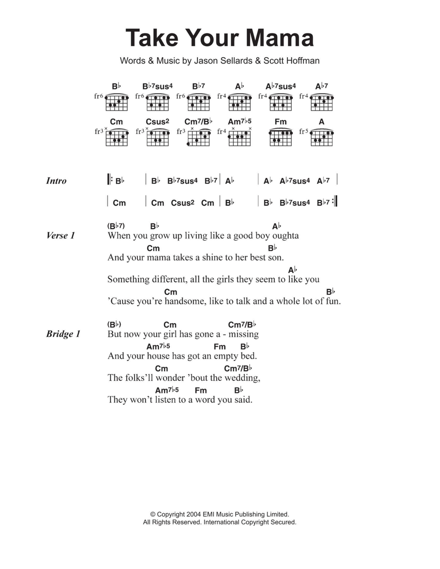 Take Your Mama Acoustic Guitar scores gallery preview page 1