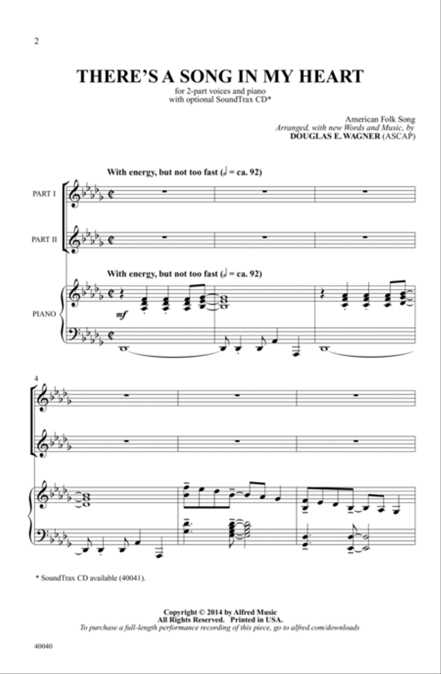 There's a Song in My Heart Choir scores gallery preview page 1