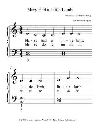 Mary Had a Little Lamb (big alpha note notation)