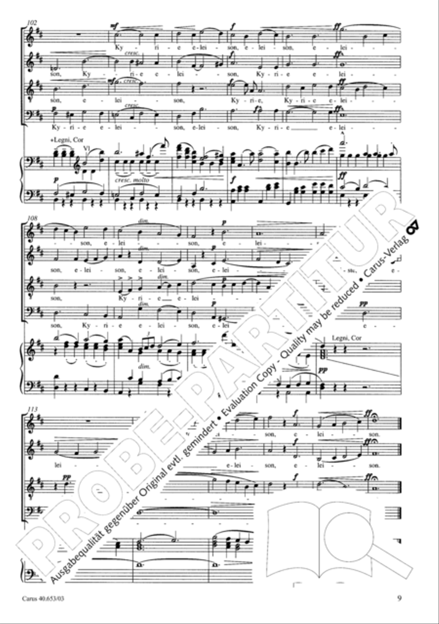 Mass in D Major (Missa in D) 4-Part scores gallery preview page 10