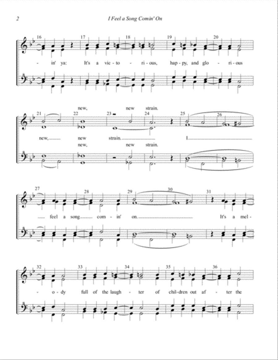 I Feel A Song Comin' On SSAA scores gallery preview page 2