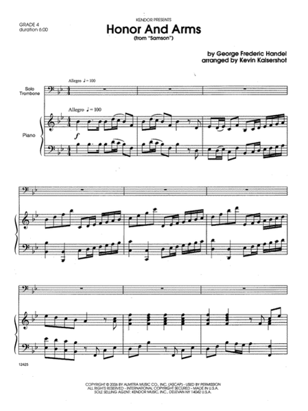 Honor And Arms (from 'Samson') by George Frideric Handel Piano Accompaniment - Sheet Music
