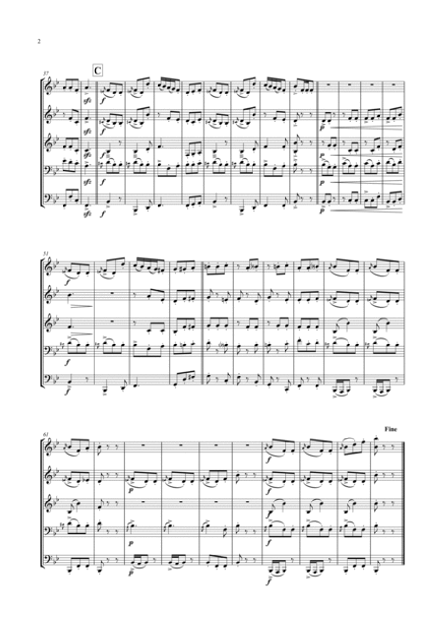 Turkish March Ländler - Beethoven - Brass Quintet Brass Quintet scores gallery preview page 2