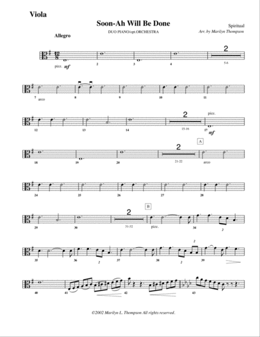 Soon-Ah Will Be Done--Parts Full Orchestra scores gallery preview page 6