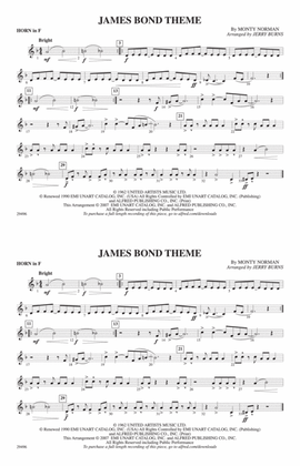 Book cover for James Bond Theme: 1st F Horn