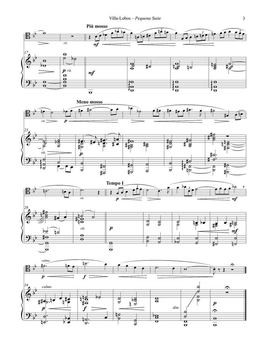 Pequena Suite for Trombone and Piano Piano scores gallery preview page 3