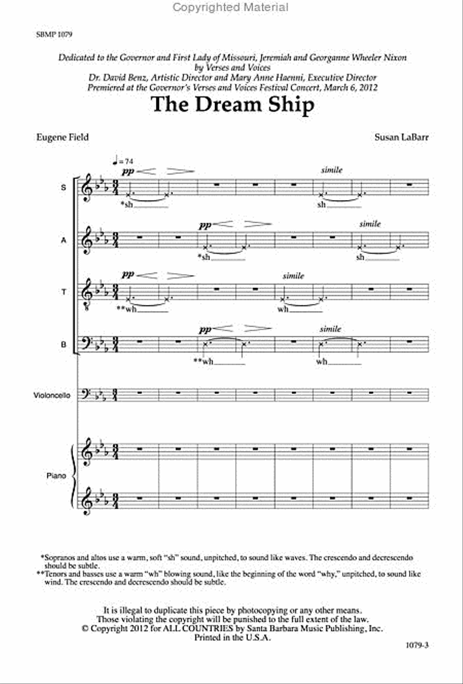 The Dream Ship - SATB Octavo 4-Part scores gallery preview page 2
