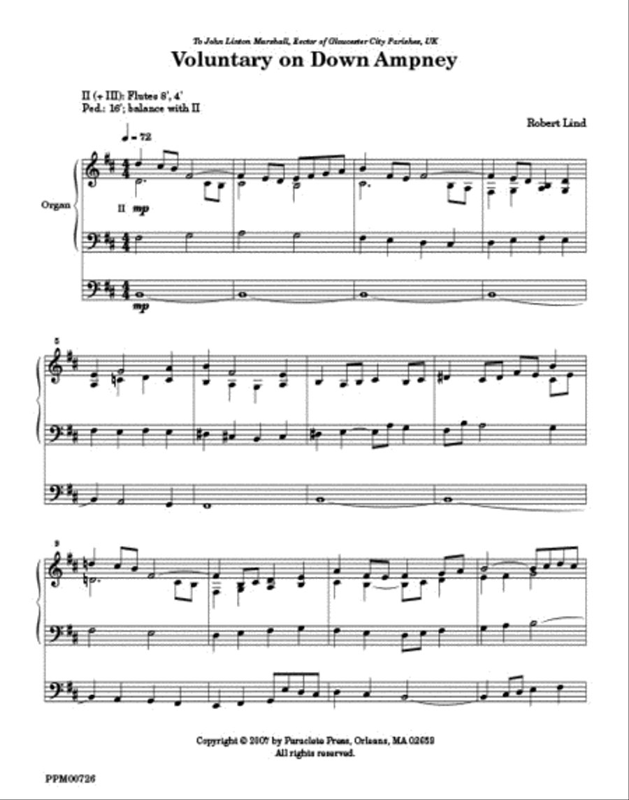 Voluntary on Down Ampney Organ scores gallery preview page 1