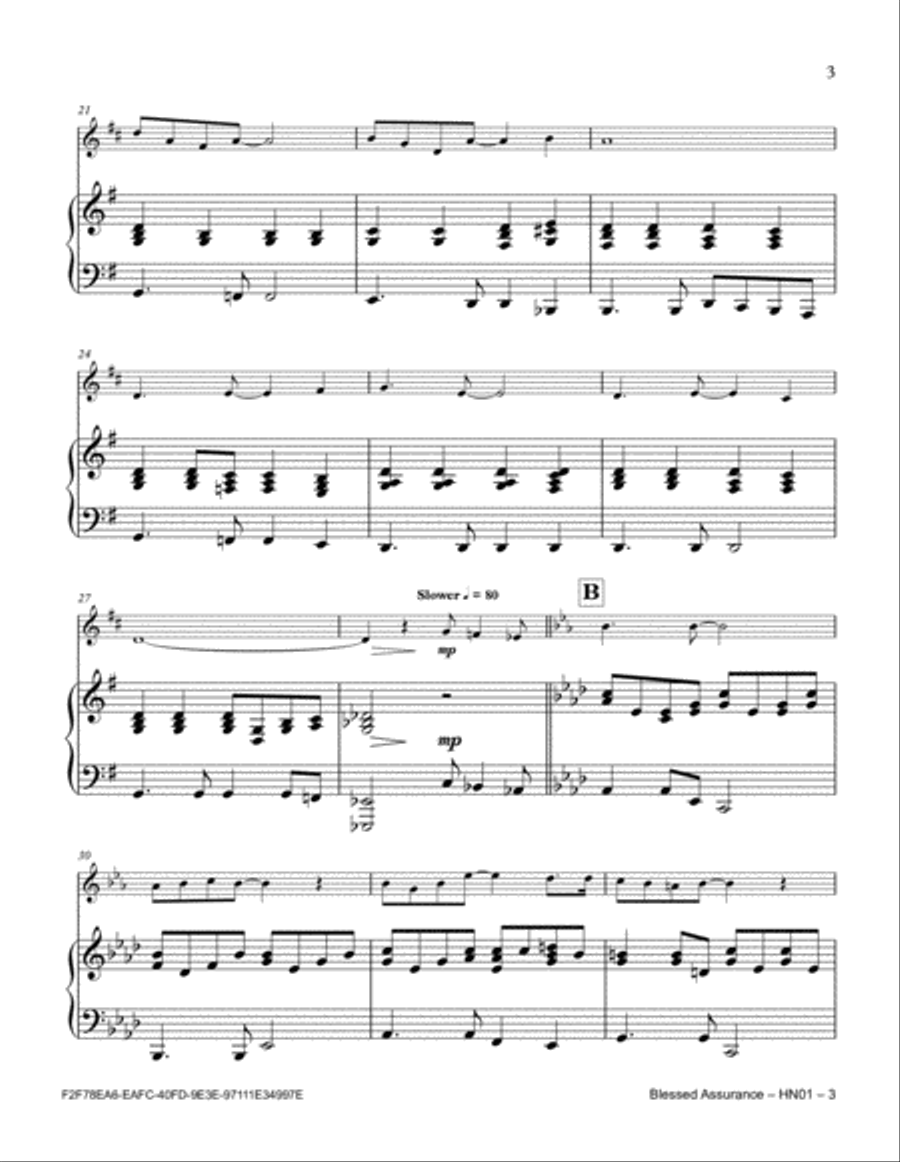 Blessed Assurance Horn scores gallery preview page 3