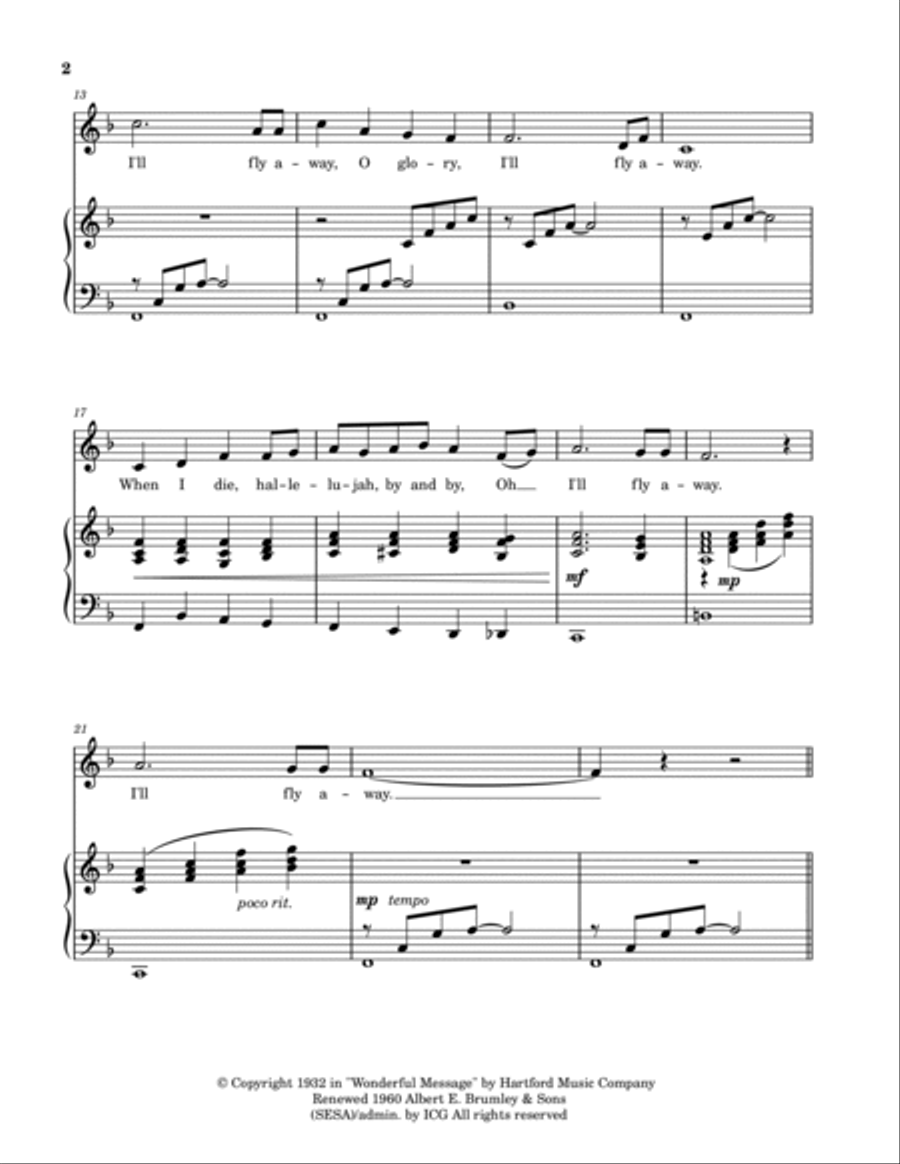 I'll Fly Away I'll Fly Away Voice scores gallery preview page 2