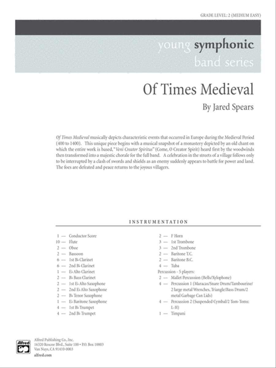 Of Times Medieval: Score Concert Band scores gallery preview page 1