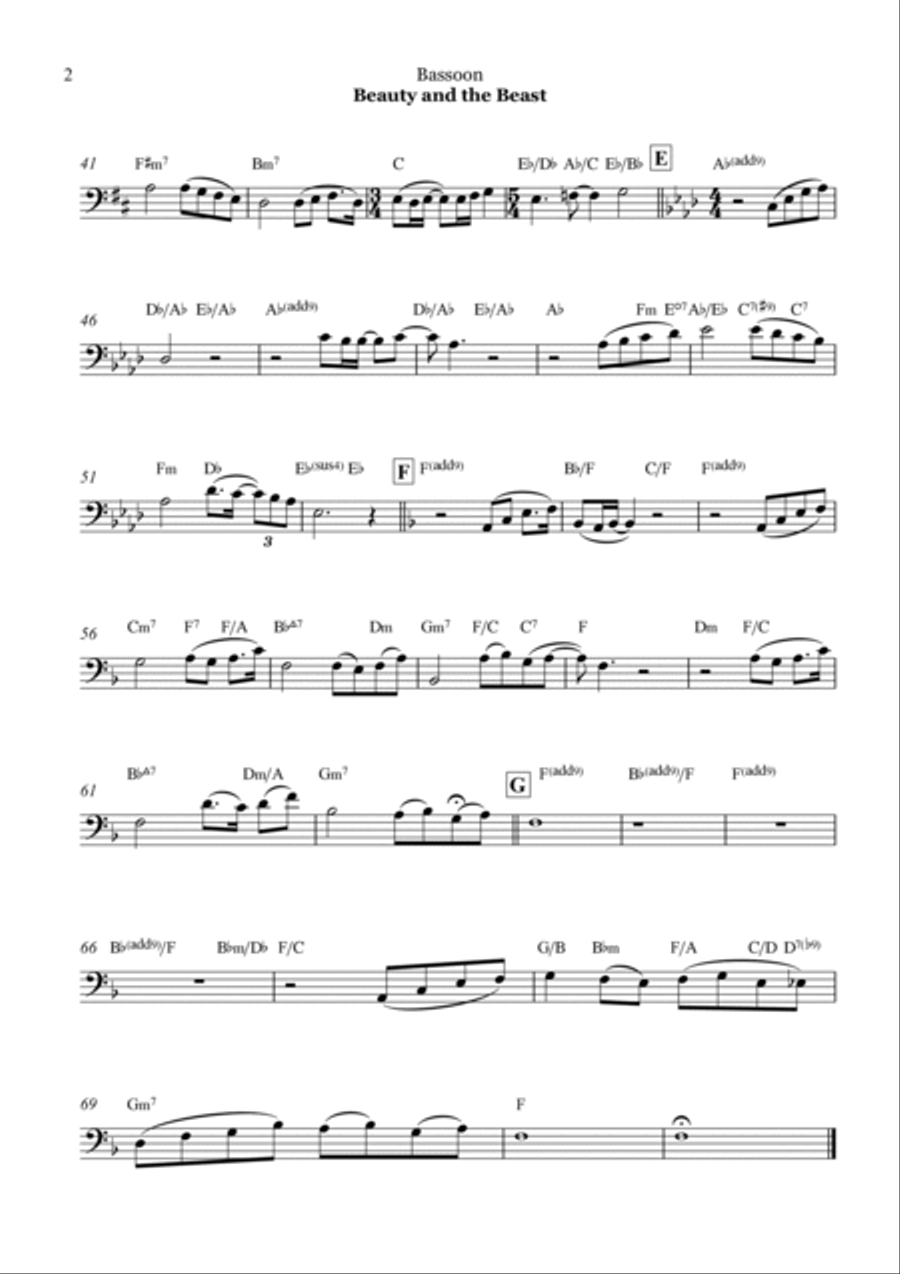 Beauty And The Beast Bassoon scores gallery preview page 2